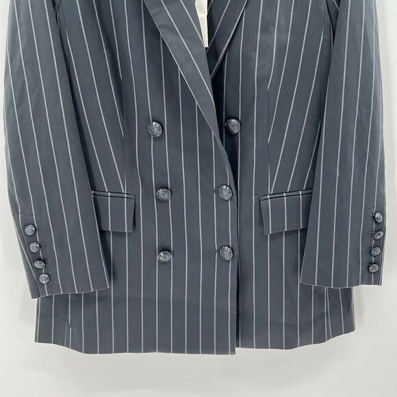 L'AGENCE Women's Aimee Pinstripe Double Breasted Blazer - Gray - 2 - NWT - Picture 3 of 8